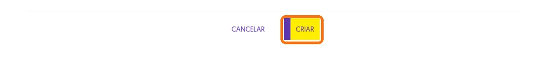 Botão Criar destacado no fim da tela Nova aplicação