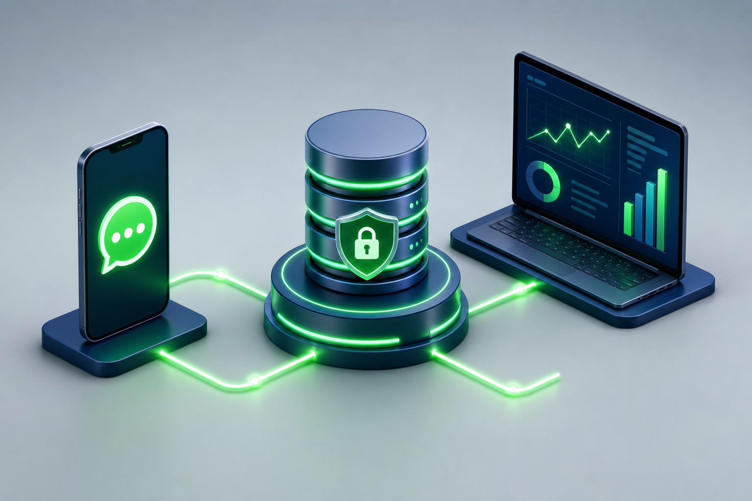 Conexão entre atendimento por mensagem, computação em nuvem e dashboard de vendas