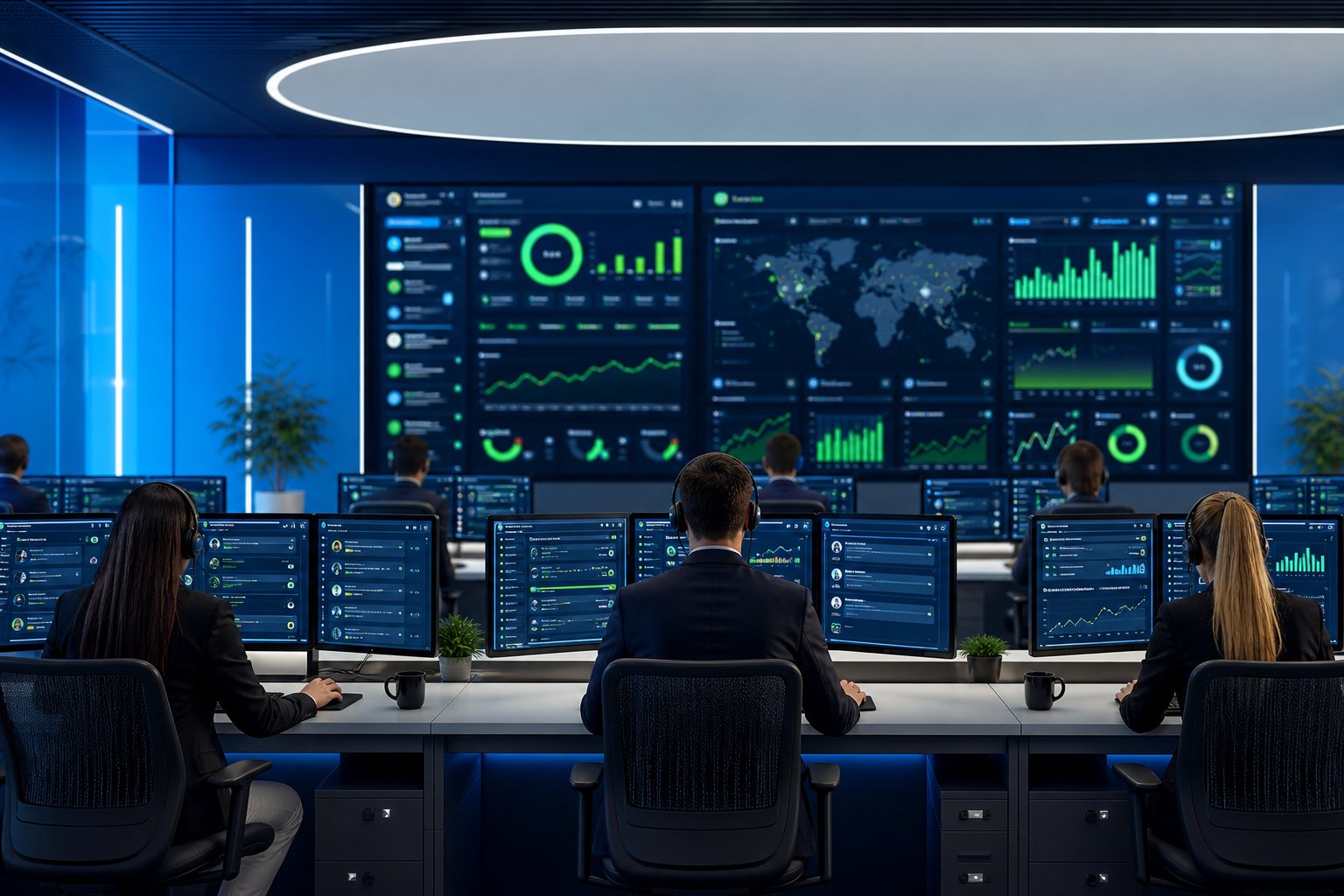 Central de atendimento de grande rede de varejo com dashboard omnichannel