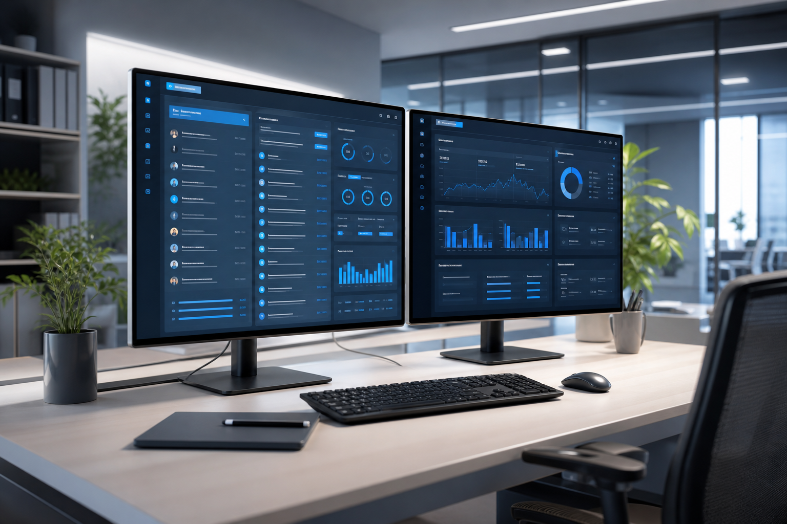 Central de atendimento moderna com interface clean
