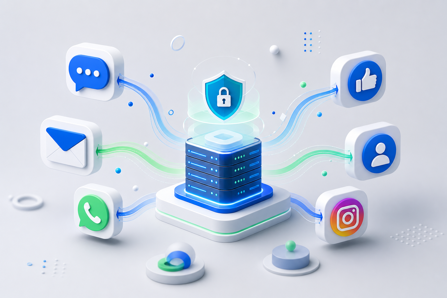 Fluxo de comunicação seguro e convergente em um hub central