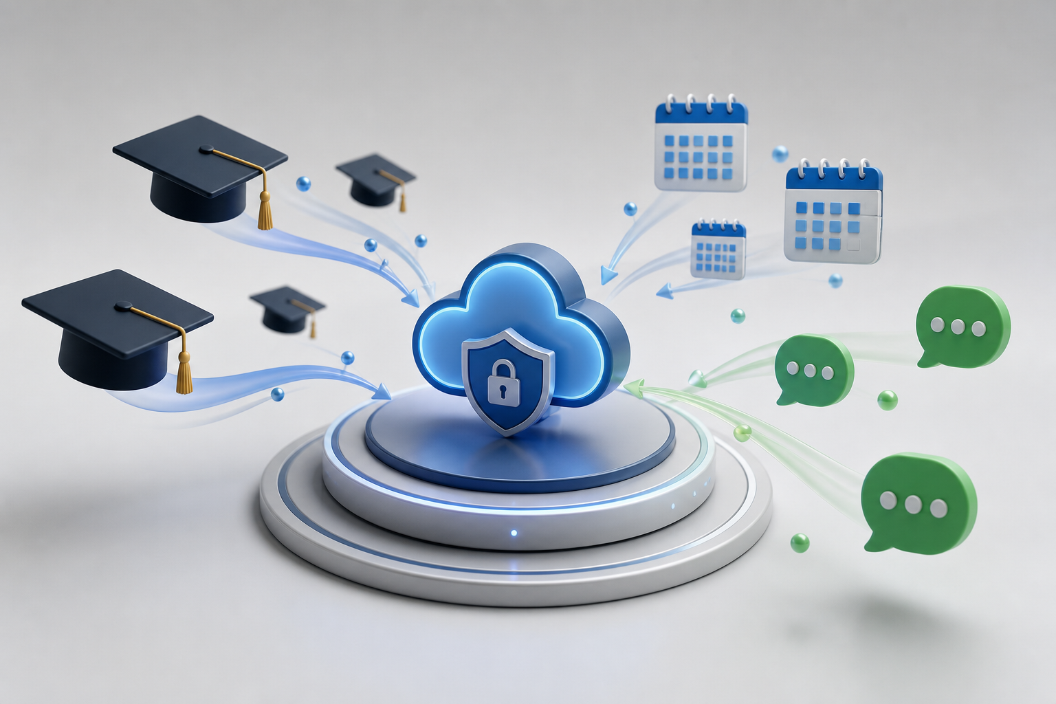Metáfora visual de convergência de dados na comunicação escolar