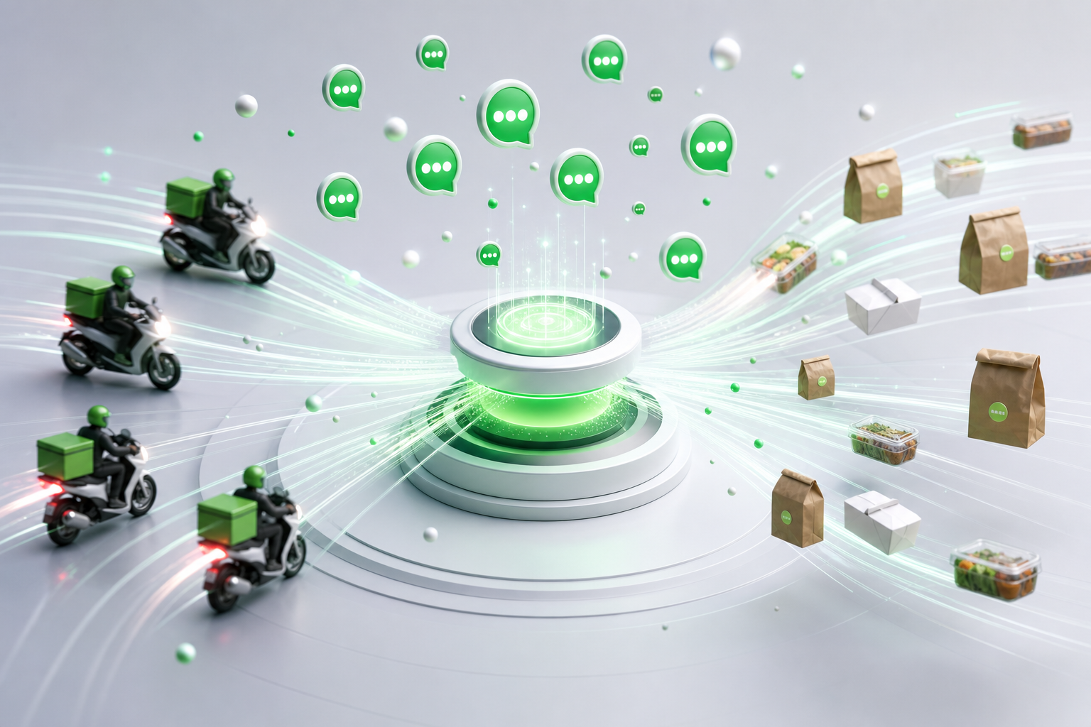 Metáfora visual de velocidade e convergência digital no varejo