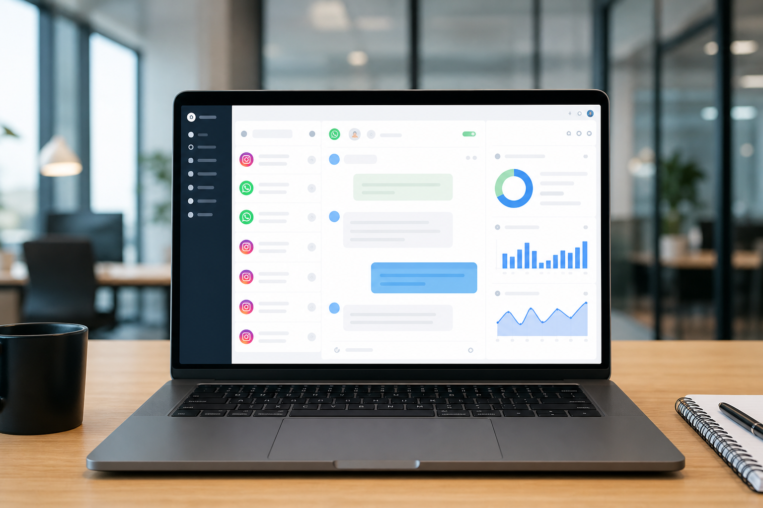 Plataforma SaaS organizando o atendimento de uma pequena empresa